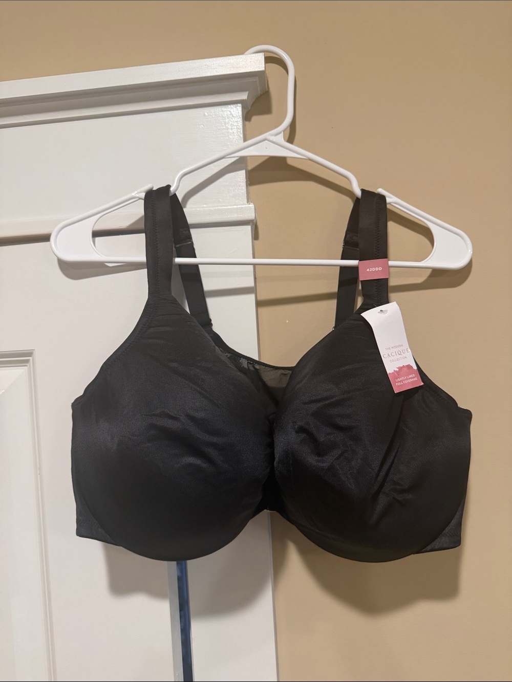 Cacique Black Full-Coverage Wireless-Look Bra 42DDD